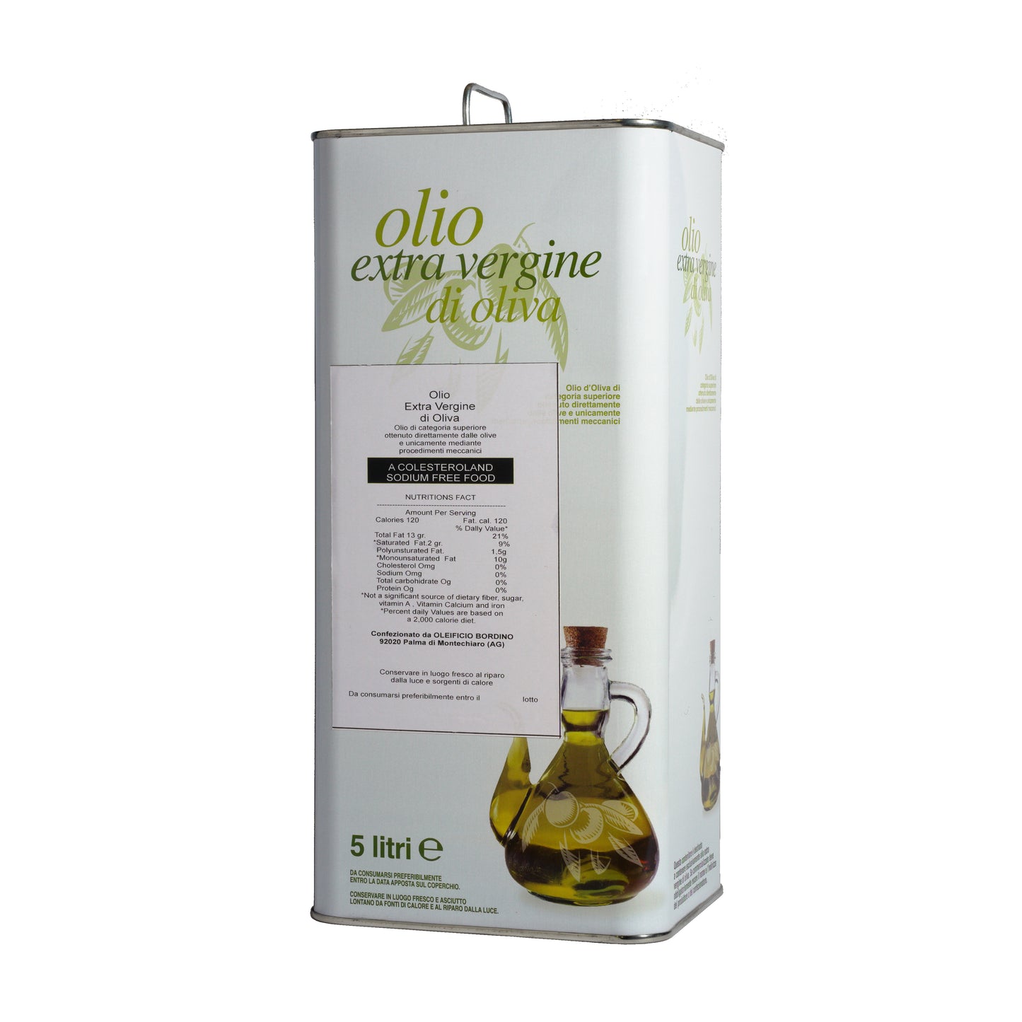 Olio Extravergine di Oliva Siciliano Premium - Latta da 5 L | Oleificio Bordino